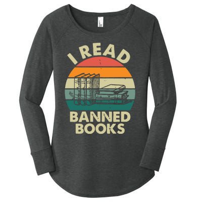 VINTAGE RETRO I READ BANNED BOOKS Women's Perfect Tri Tunic Long Sleeve Shirt