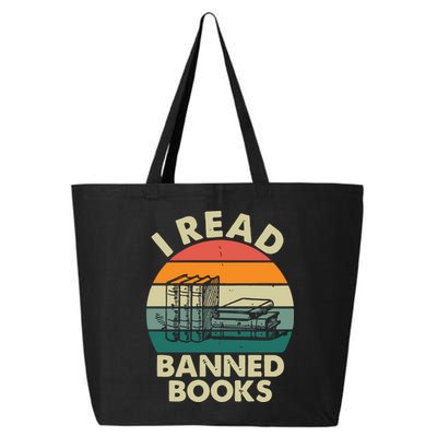VINTAGE RETRO I READ BANNED BOOKS 25L Jumbo Tote