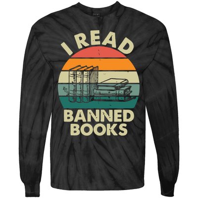 VINTAGE RETRO I READ BANNED BOOKS Tie-Dye Long Sleeve Shirt