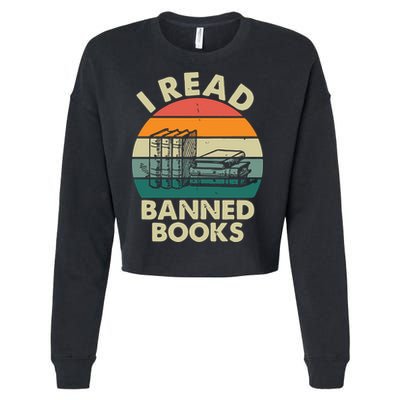 VINTAGE RETRO I READ BANNED BOOKS Cropped Pullover Crew