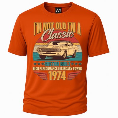 Vintage Retro Im Not Old Im A Classic 1974 50th Birthday Classic Car Lover Cooling Performance Crew T-Shirt