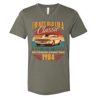 Vintage Retro Im Not Old Im A Classic 1984 40th Birthday Classic Car Lover V-Neck T-Shirt