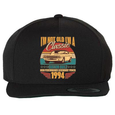 Vintage Retro Im Not Old Im A Classic 1994 30th Birthday Classic Car Lover Wool Snapback Cap