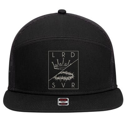 Vintage Retro Jesus Christian Lord & Savior 7 Panel Mesh Trucker Snapback Hat