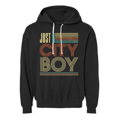Vintage Retro Just A CityBoy Garment-Dyed Fleece Hoodie