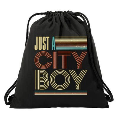Vintage Retro Just A CityBoy Drawstring Bag