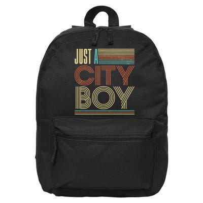 Vintage Retro Just A CityBoy 16 in Basic Backpack
