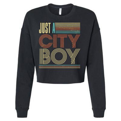 Vintage Retro Just A CityBoy Cropped Pullover Crew