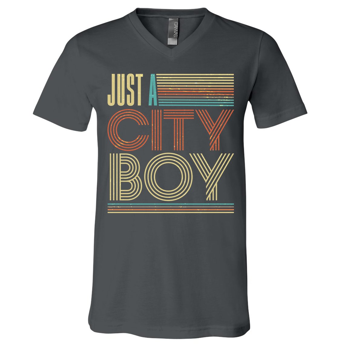Vintage Retro Just A CityBoy V-Neck T-Shirt