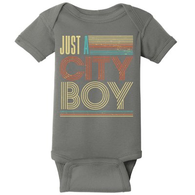 Vintage Retro Just A CityBoy Baby Bodysuit