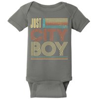 Vintage Retro Just A CityBoy Baby Bodysuit