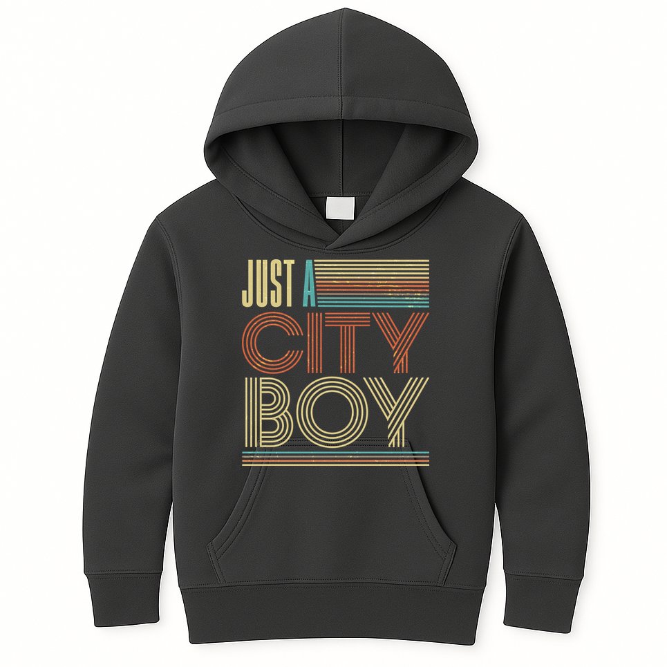 Vintage Retro Just A CityBoy Kids Hoodie
