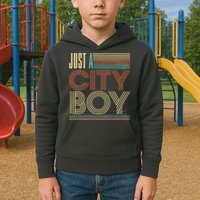 Vintage Retro Just A CityBoy Kids Hoodie