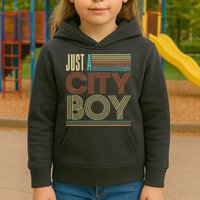 Vintage Retro Just A CityBoy Kids Hoodie
