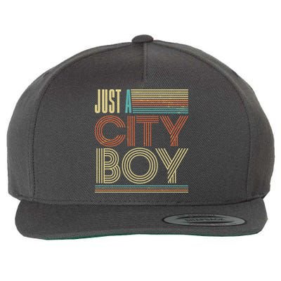 Vintage Retro Just A CityBoy Wool Snapback Cap