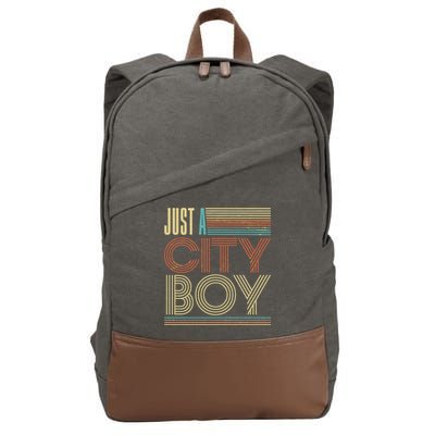 Vintage Retro Just A CityBoy Cotton Canvas Backpack