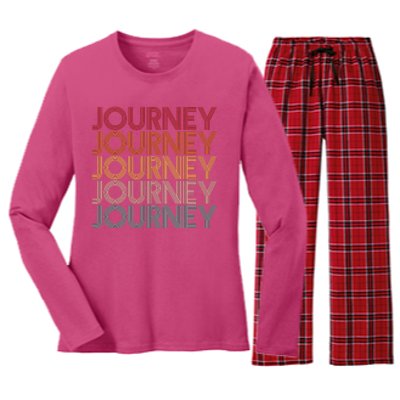 Vintage Retro Journey Women's Long Sleeve Flannel Pajama Set 