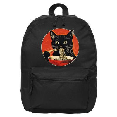 Vintage Retro Japanese Ramen Cat Neko 16 in Basic Backpack