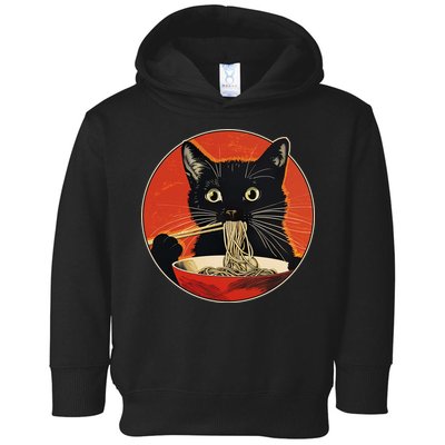 Vintage Retro Japanese Ramen Cat Neko Toddler Hoodie