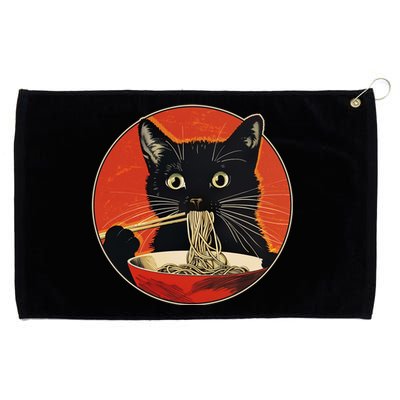 Vintage Retro Japanese Ramen Cat Neko Grommeted Golf Towel