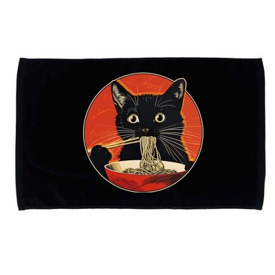 Vintage Retro Japanese Ramen Cat Neko Microfiber Hand Towel