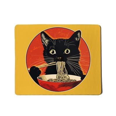 Vintage Retro Japanese Ramen Cat Neko Mousepad