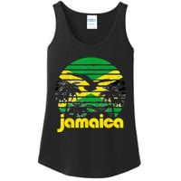 Vintage Retro Jamaica Flag Jamaican 70's 80's Ladies Essential Tank