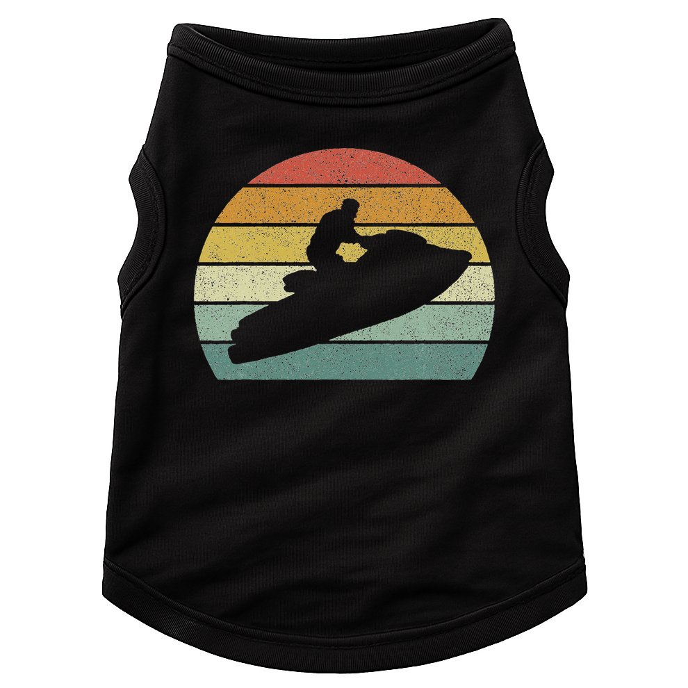 Vintage Retro Jet Ski Athletic Beach Summer Sports Jet Ski Doggie Tank
