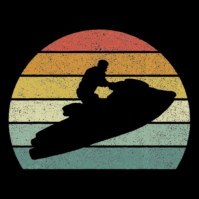 Vintage Retro Jet Ski Athletic Beach Summer Sports Jet Ski Doggie Tank