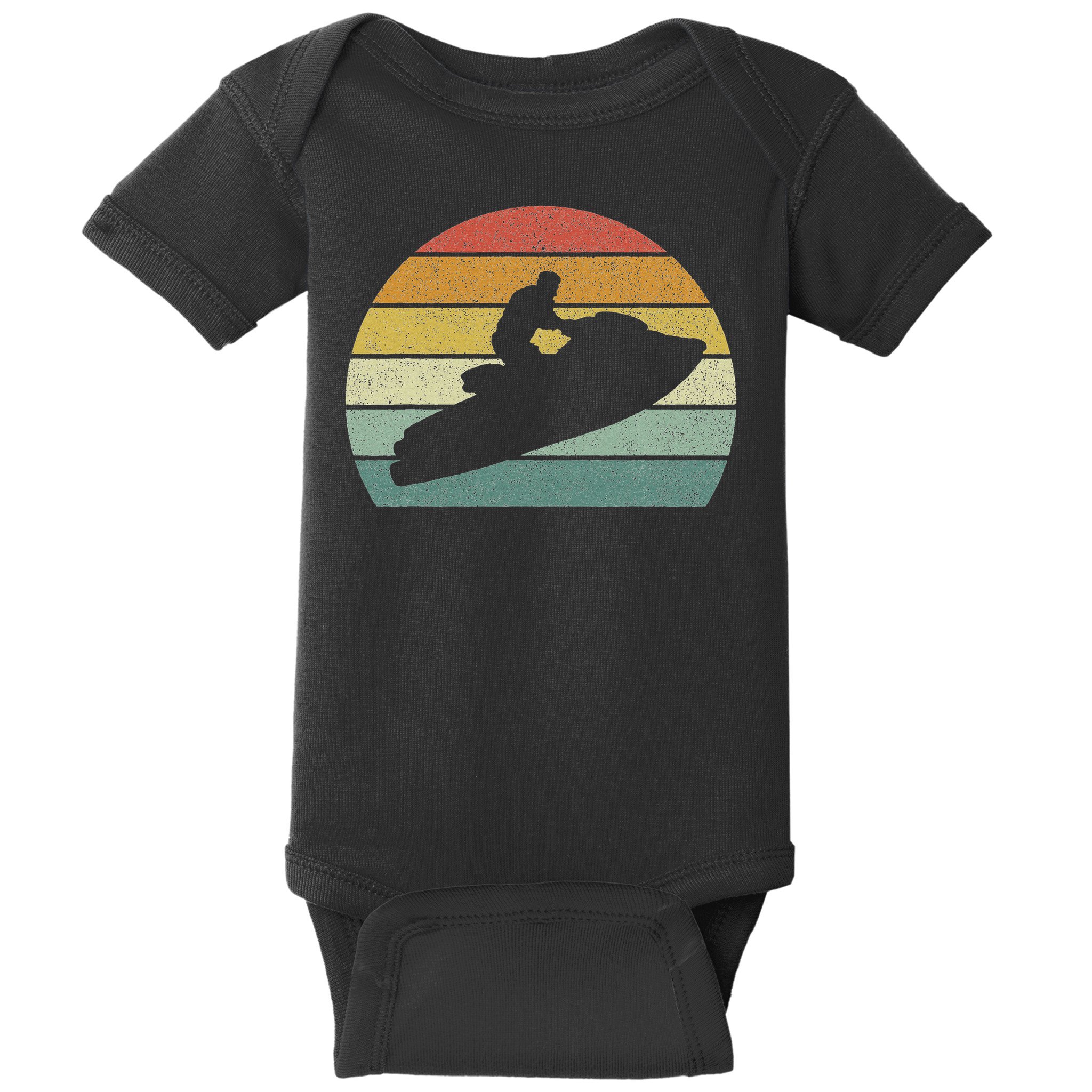 Vintage Retro Jet Ski Athletic Beach Summer Sports Jet Ski Baby Bodysuit