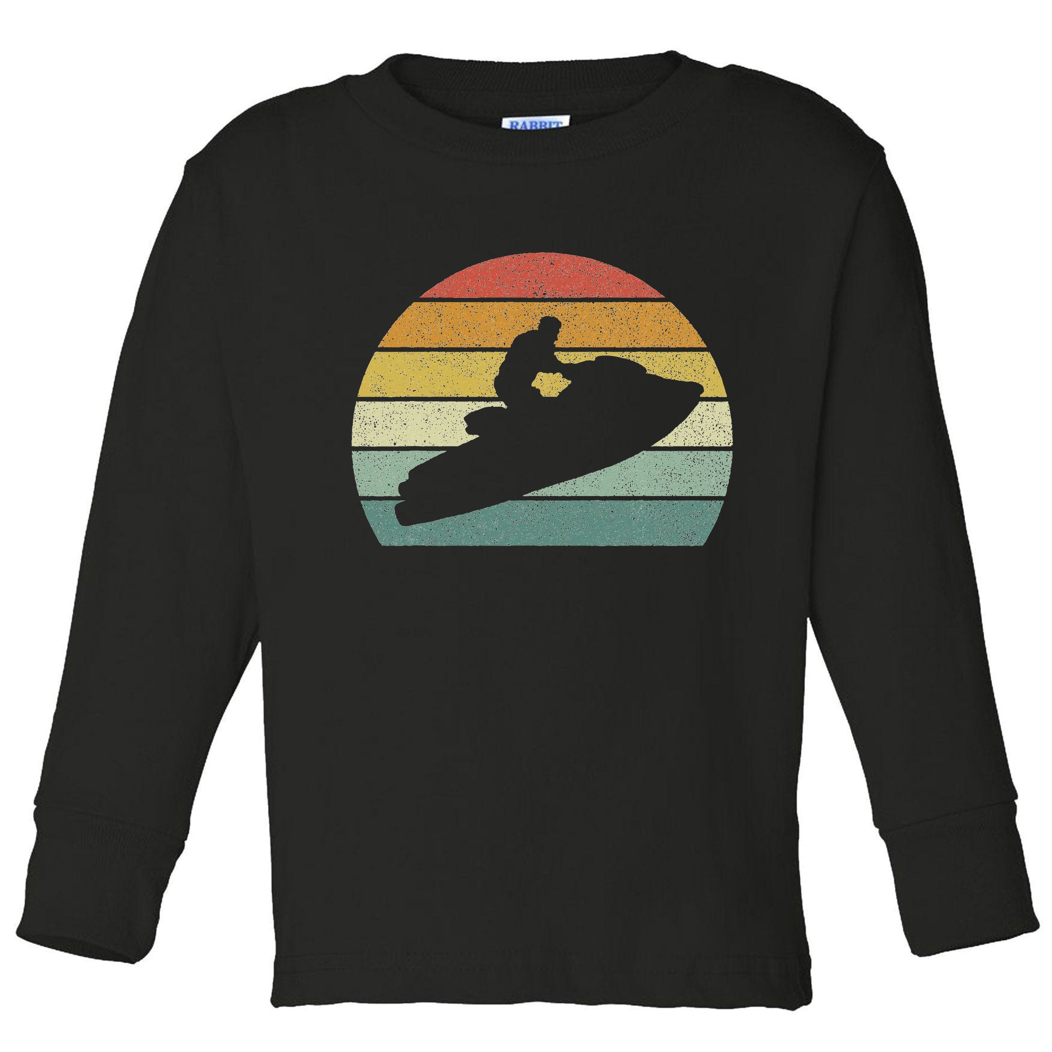 Vintage Retro Jet Ski Athletic Beach Summer Sports Jet Ski Toddler Long Sleeve Shirt
