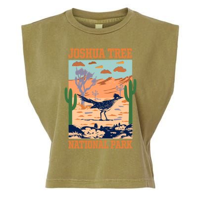 Vintage Roadrunner Joshua Tree National Park Hiking Camping Great Gift Garment-Dyed Women's Muscle Tee