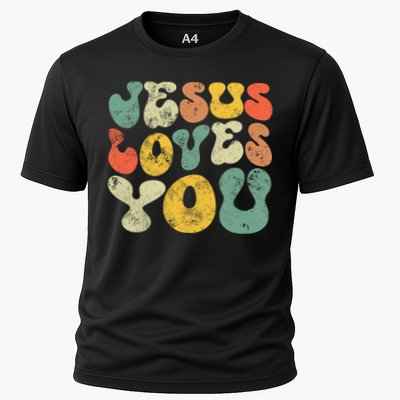 Vintage Retro Jesus Loves You Christian Performance Shirt