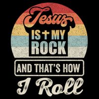 Vintage Retro Jesus Is My Rock And This Is How I Roll Gift Backpack