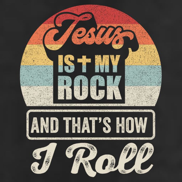 Vintage Retro Jesus Is My Rock And This Is How I Roll Gift Beanie
