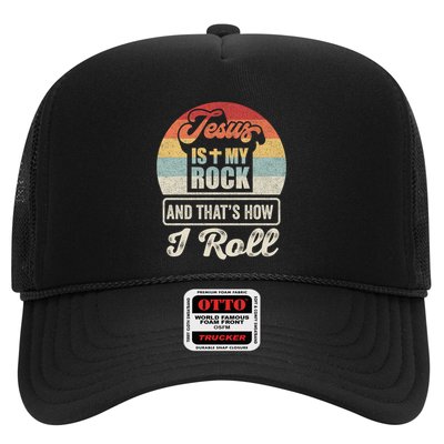 Vintage Retro Jesus Is My Rock And This Is How I Roll Gift Hat