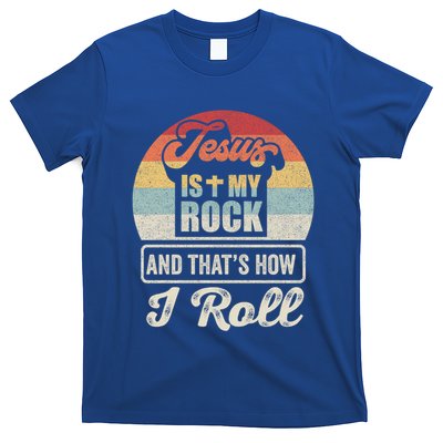 Vintage Retro Jesus Is My Rock And This Is How I Roll Gift T-Shirt