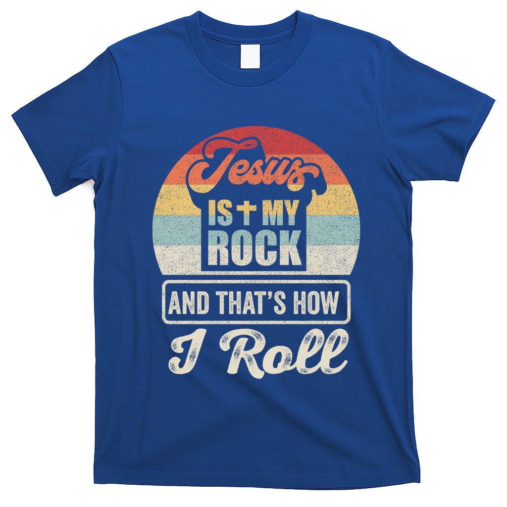 Vintage Retro Jesus Is My Rock And This Is How I Roll Gift T-Shirt