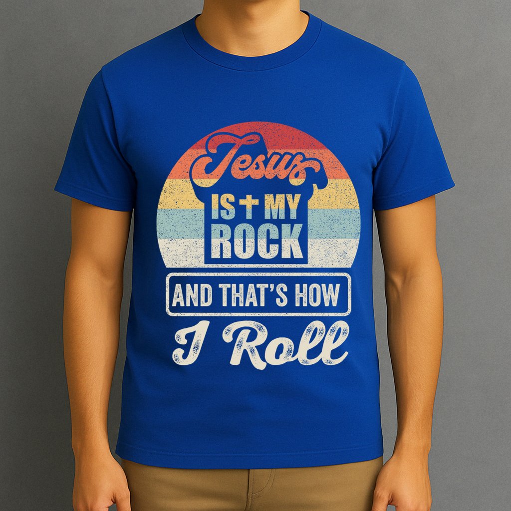 Vintage Retro Jesus Is My Rock And This Is How I Roll Gift T-Shirt