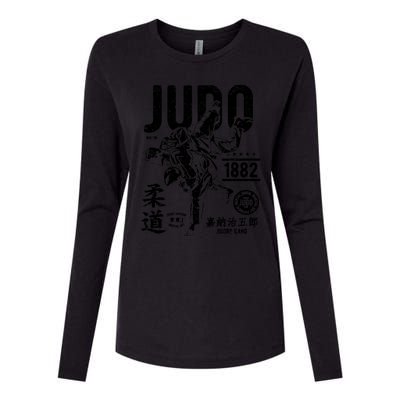 Vintage Retro Judo Gift Womens Cotton Relaxed Long Sleeve T-Shirt