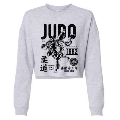 Vintage Retro Judo Gift Cropped Pullover Crew