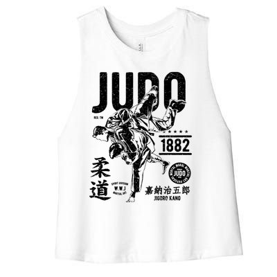 Vintage Retro Judo Gift Women's Racerback Cropped Tank