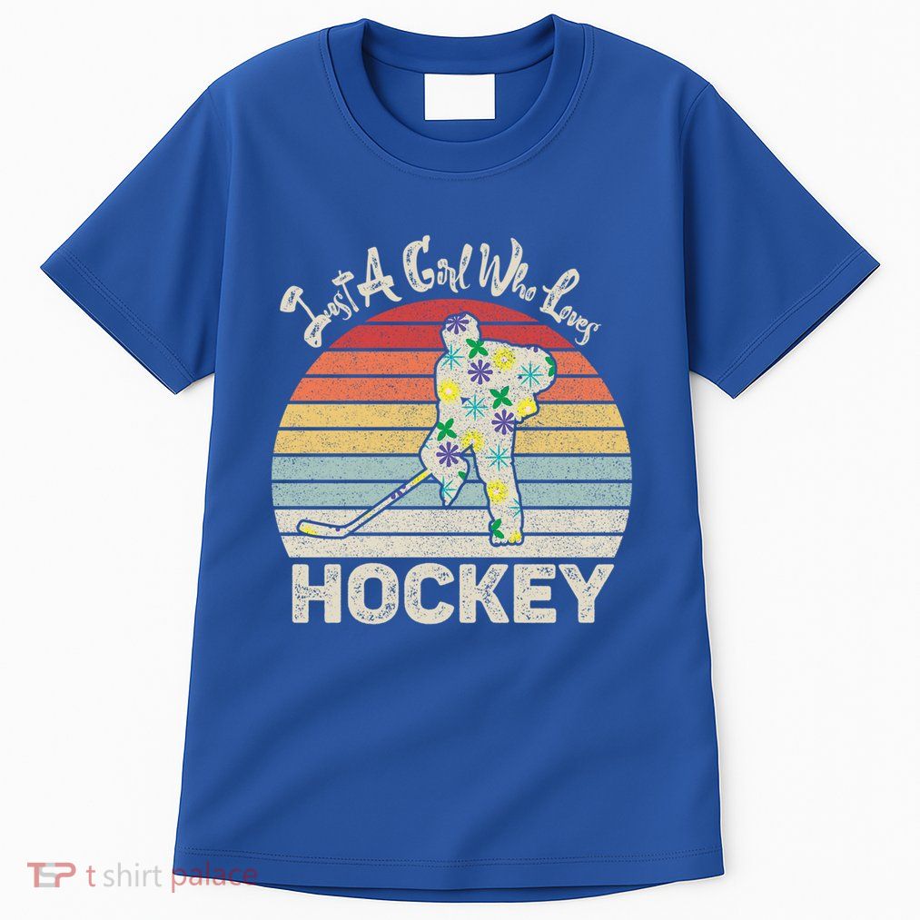 Vintage Retro Just A Who Loves Hockey Gift Tall T-Shirt