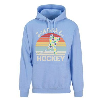 Vintage Retro Just A Who Loves Hockey Gift Unisex Surf Hoodie