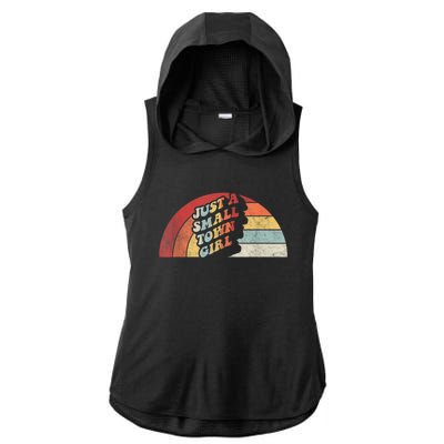 Vintage Retro Just A Small Town Girl Women Ladies PosiCharge Tri-Blend Wicking Draft Hoodie Tank