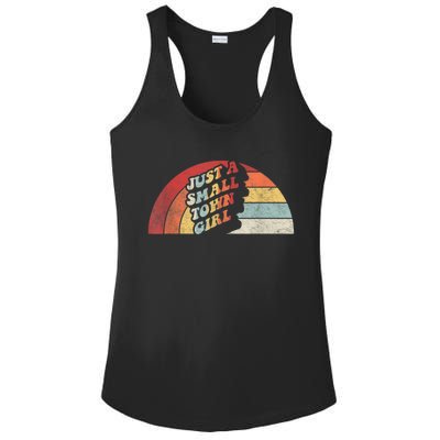 Vintage Retro Just A Small Town Girl Women Ladies PosiCharge Competitor Racerback Tank