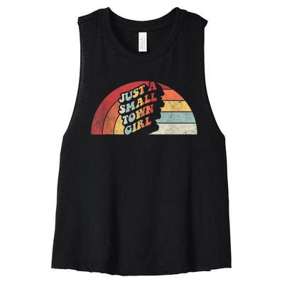 Vintage Retro Just A Small Town Girl Women Women's Racerback Cropped Tank