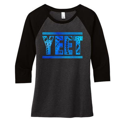 Vintage Retro Jey Yeet Ww Quotes Design Apparel Women's Tri-Blend 3/4-Sleeve Raglan Shirt