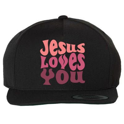 Vintage Retro Jesus Loves You Christian gift Wool Snapback Cap