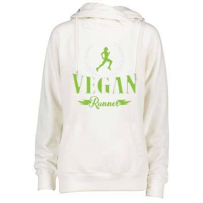 Vegan Runner Jogging Marathon Great Gift Womens Funnel Neck Pullover Hood